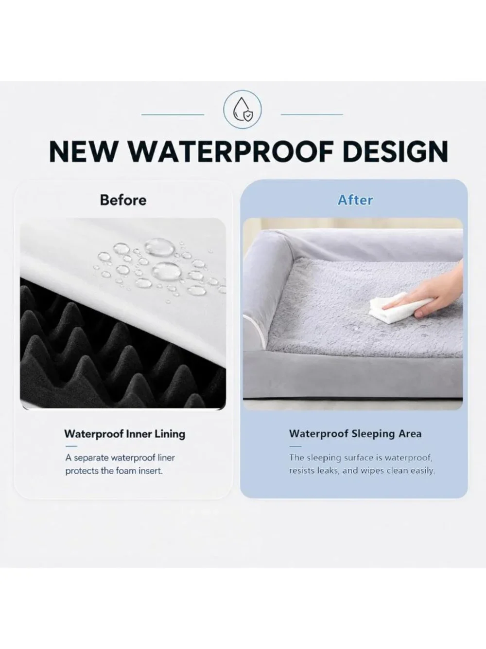 Orthopedic Large Dog Bed for Senior Dogs, Waterproof XL Pet Sofa, Washable Cover